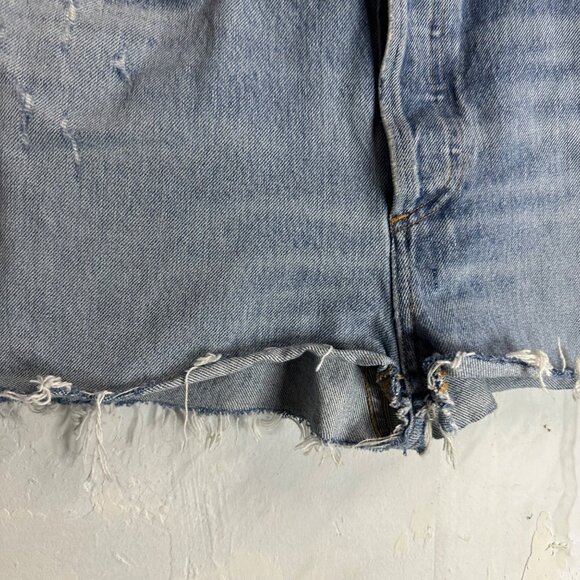 Agolde Womens Cotton Denim Button Up Cut Off Hem Parker Jean Shorts Blue 27 - Picture 3 of 11